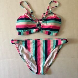 Multicolor Striped Bikini